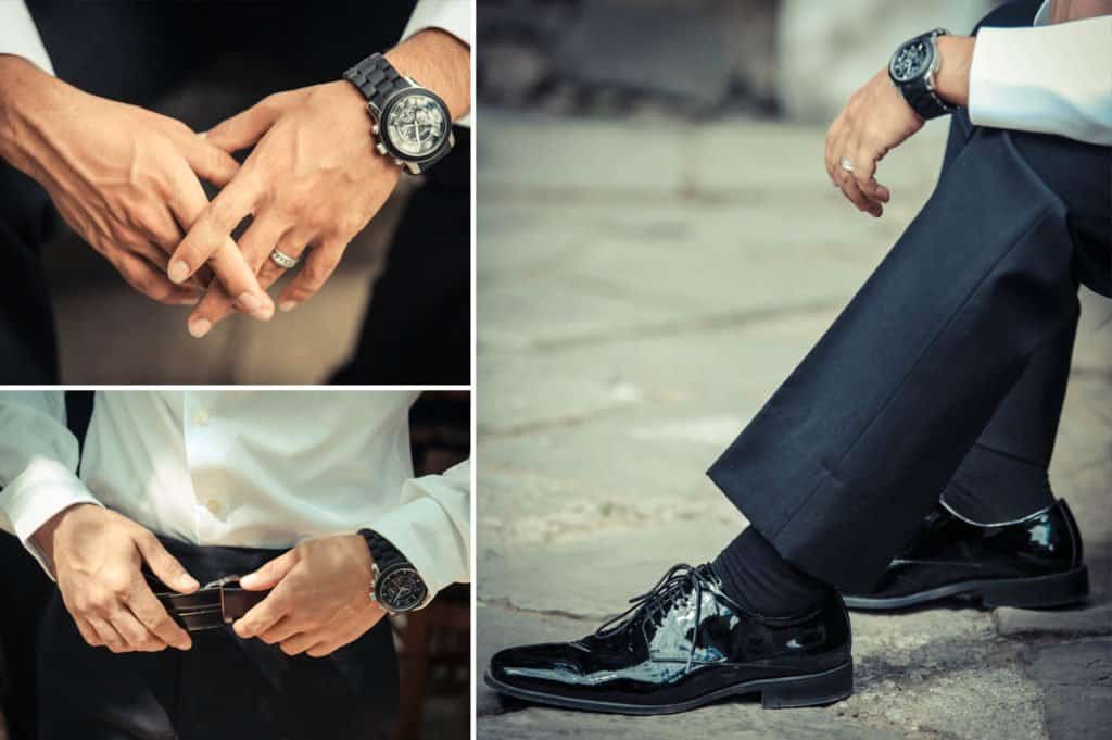 Luxury wedding watches, elegant attire, and high-end accessories for sophisticated ceremonies.