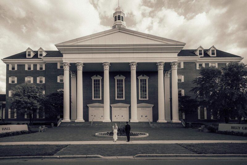 Luxury historic mansion with grand columns for elegant wedding ceremonies.